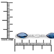 Bids.com 5.58 Carat Genuine Blue Sapphire and White Diamond 14K White Gold Bracelet Bracelets White Smoke size 7.00