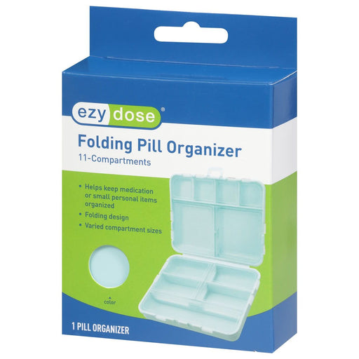 Ezy Dose Ezy Dose 11-Compartment Foldable Pill Case Health Care Steel Blue