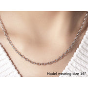Bids.com 3.5mm 14k White Gold Pendant Chain with Textured Links Necklaces Wheat 16 / White Gold,18 / White Gold,20 / White Gold