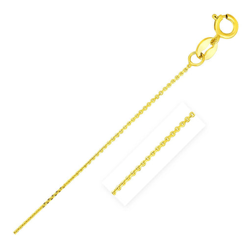 Bids.com 14k Yellow Gold Diamond Cut Cable Link Chain 0.7mm Necklaces White Smoke 16 / Yellow Gold,18 / Yellow Gold,20 / Yellow Gold
