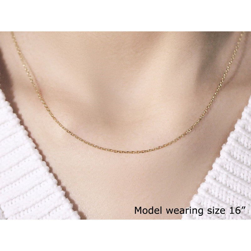 Bids.com 14k Yellow Gold Faceted Cable Link Chain 1.3mm Necklaces Wheat 16 / Yellow Gold,18 / Yellow Gold,20 / Yellow Gold