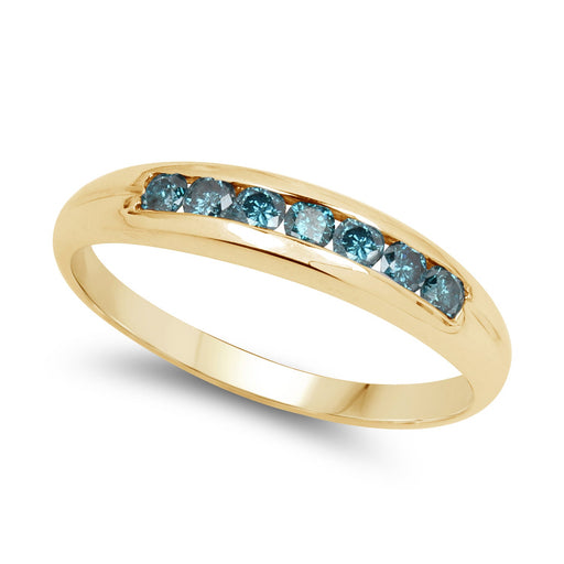 Bids.com 14K Yellow Gold Plated 0.35 Carat Genuine Blue Diamond .925 Sterling Silver Ring Rings White Smoke size 9.00,size 9.50,size 6.00,size 7.00,size 8.00
