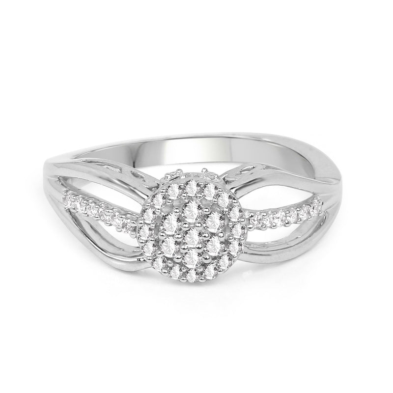 Bids.com 0.25 Carat Genuine White Diamond 14K White Gold Ring (E-F Color, SI Clarity) Rings White Smoke size 6.00