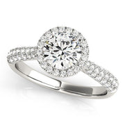 Bids.com 14k White Gold Halo Diamond Engagement Ring with Pave Band (1 1/3 cttw) Rings White Smoke 3 / White Gold,3.5 / White Gold,4 / White Gold,4.5 / White Gold,5 / White Gold,5.5 / White Gold,6 / White Gold,6.5 / White Gold,7 / White Gold,7.5 / White Gold,8 / White Gold,8.5 / White Gold,9 / White Gold