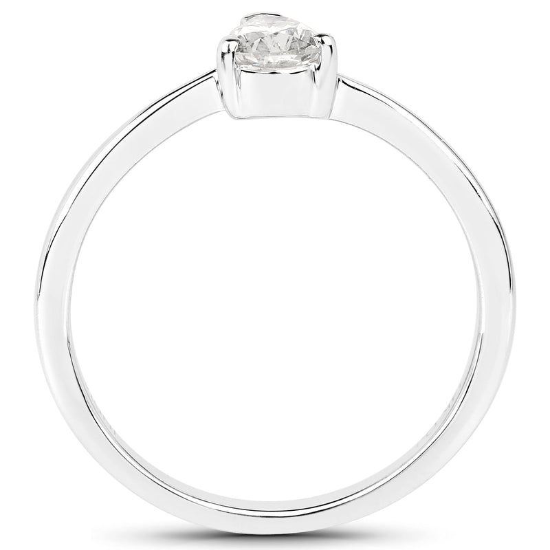 Bids.com 14K White Gold 0.50 Carat Genuine White Diamond Ring Rings White Smoke size 7.00,size 6.00,size 8.00