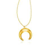 Bids.com 14k Yellow Gold 17 inch Necklace with Domed Moon Motif Pendant Necklaces White Smoke 17 / Yellow Gold