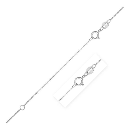 Bids.com Double Extendable Box Chain in 14k White Gold (0.6mm) Necklaces White Smoke 18 / White Gold