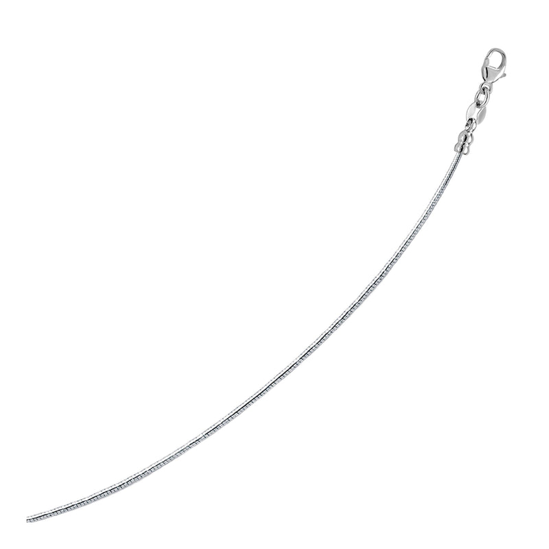 Bids.com 14k White Gold Necklace in a Round Omega Chain Style Necklaces White Smoke 16 / White Gold,17 / White Gold,18 / White Gold,20 / White Gold