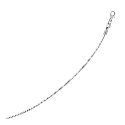 Bids.com 14k White Gold Necklace in a Round Omega Chain Style Necklaces White Smoke 16 / White Gold,17 / White Gold,18 / White Gold,20 / White Gold