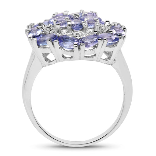 Bids.com 2.92 Carat Genuine Tanzanite .925 Sterling Silver Ring Rings White Smoke size 7.00,size 6.00,size 8.00,size 9.00,size 5.00,size 10.00