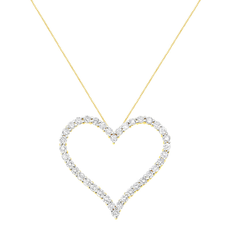 Bids.com 10k Yellow Gold Plated .925 Sterling Silver 3.0 cttw Round-Cut Diamond Open Heart Pendant Necklace (J-K Color, I1-I2 Clarity) - 18" Necklaces White Smoke Yellow.Sterling Silver / 18