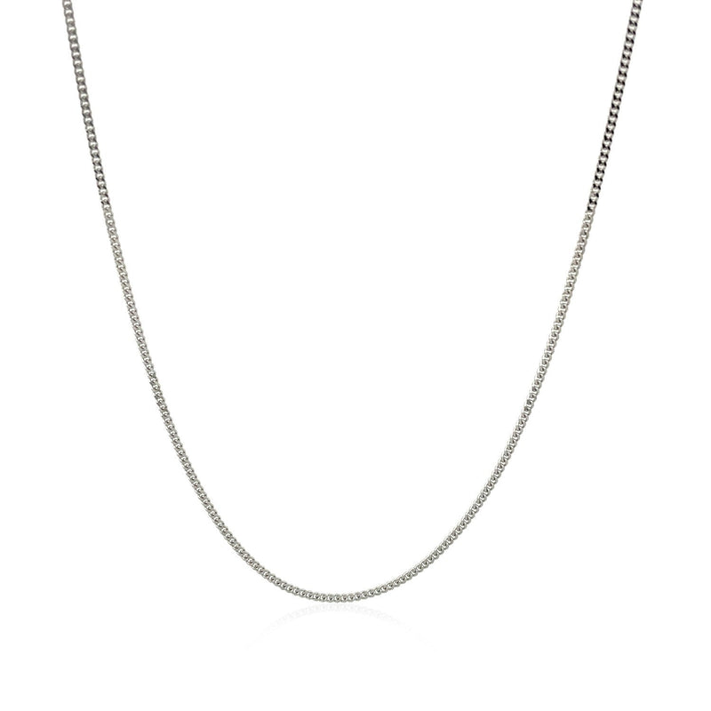 Bids.com 14k White Gold Gourmette Chain 1.0mm Necklaces White Smoke 16 / White Gold,18 / White Gold,20 / White Gold,One / White Gold