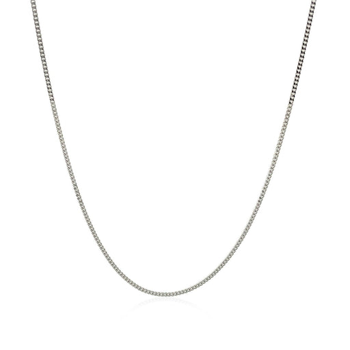Bids.com 14k White Gold Gourmette Chain 1.0mm Necklaces White Smoke 16 / White Gold,18 / White Gold,20 / White Gold,One / White Gold