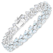 Bids.com 14.11 Carat Genuine Aquamarine .925 Sterling Silver Bracelet Bracelets White Smoke size 7.50,size 7.00,size 7.25
