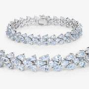 Bids.com 14.11 Carat Genuine Aquamarine .925 Sterling Silver Bracelet Bracelets White Smoke size 7.50,size 7.00,size 7.25