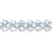 Bids.com 14.11 Carat Genuine Aquamarine .925 Sterling Silver Bracelet Bracelets White Smoke size 7.50,size 7.00,size 7.25