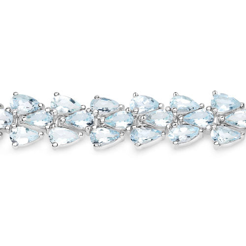 Bids.com 14.11 Carat Genuine Aquamarine .925 Sterling Silver Bracelet Bracelets White Smoke size 7.50,size 7.00,size 7.25