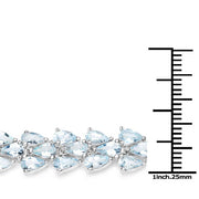 Bids.com 14.11 Carat Genuine Aquamarine .925 Sterling Silver Bracelet Bracelets White Smoke size 7.50,size 7.00,size 7.25