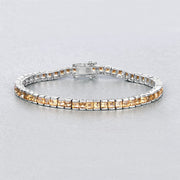Bids.com 8.25 Carat Genuine Citrine .925 Sterling Silver Bracelet Bracelets Gray size 7.00