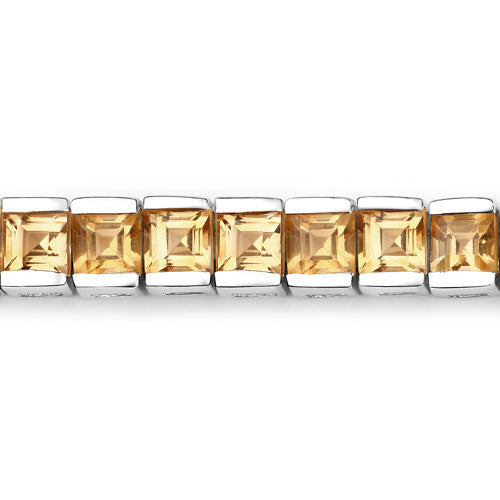 Bids.com 8.25 Carat Genuine Citrine .925 Sterling Silver Bracelet Bracelets Lavender size 7.00