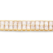 Bids.com 14K Yellow Gold Plated 9.52 Carat Genuine Blue Sapphire and White Sapphire .925 Sterling Silver Bracelet Bracelets Antique White size 7.50,size 7.75,size 8.00