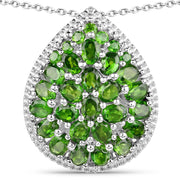 Bids.com 4.65 Carat Genuine Chrome Diopside .925 Sterling Silver Pendant Pendants White Smoke