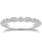 Bids.com 14k White Gold Vintage Look Fancy Pave Diamond Milgrain Wedding Ring Band Rings White Smoke 4 / White Gold,4.5 / White Gold,5 / White Gold,5.5 / White Gold,6 / White Gold,6.5 / White Gold,7 / White Gold,7.5 / White Gold,8 / White Gold,8.5 / White Gold,9 / White Gold