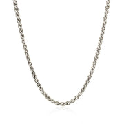 Bids.com Sterling Silver Rhodium Plated Wheat Chain 2.6mm Necklaces White Smoke 16 / Sterling Silver,18 / Sterling Silver,20 / Sterling Silver,24 / Sterling Silver