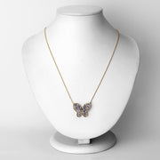 Bids.com 1.86 Carat Genuine Tanzanite and White Zircon .925 Sterling Silver Necklace Necklaces White Smoke