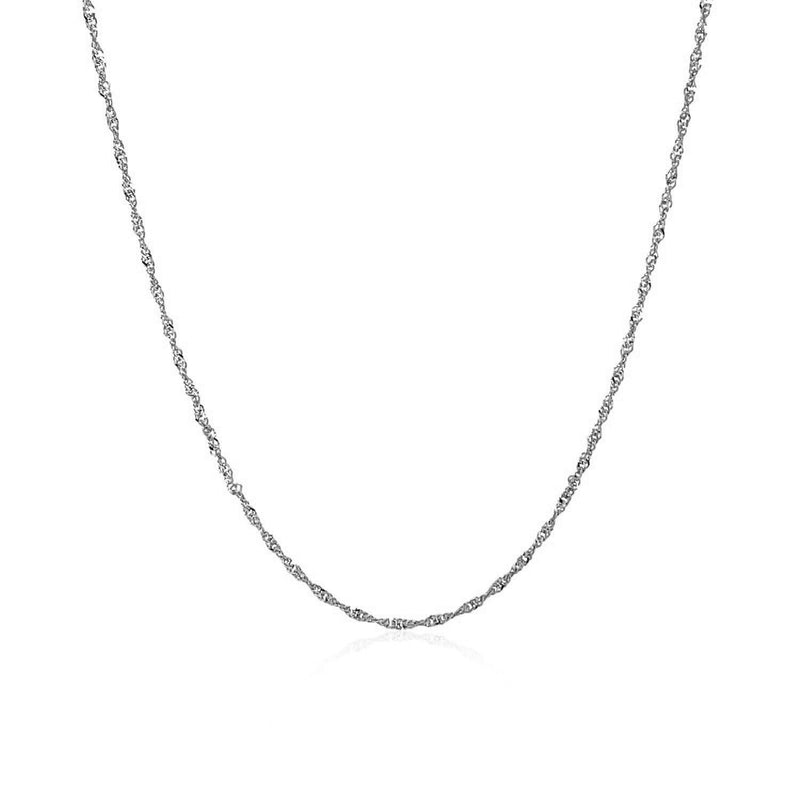 Bids.com 14k White Gold Singapore Chain 1.0mm Necklaces White Smoke 16 / White Gold,18 / White Gold,20 / White Gold,22 / White Gold,24 / White Gold