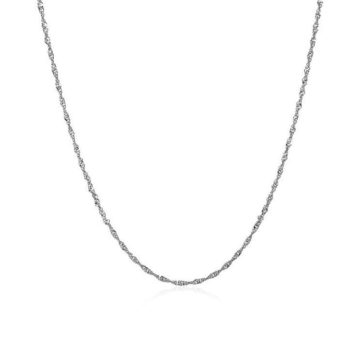 Bids.com 14k White Gold Singapore Chain 1.0mm Necklaces White Smoke 16 / White Gold,18 / White Gold,20 / White Gold,22 / White Gold,24 / White Gold