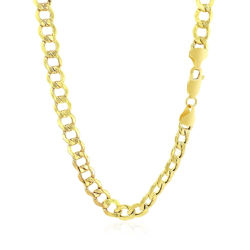 Bids.com 6.1mm 10k Yellow Gold Curb Chain Necklaces White Smoke 20 / Yellow Gold,22 / Yellow Gold,24 / Yellow Gold