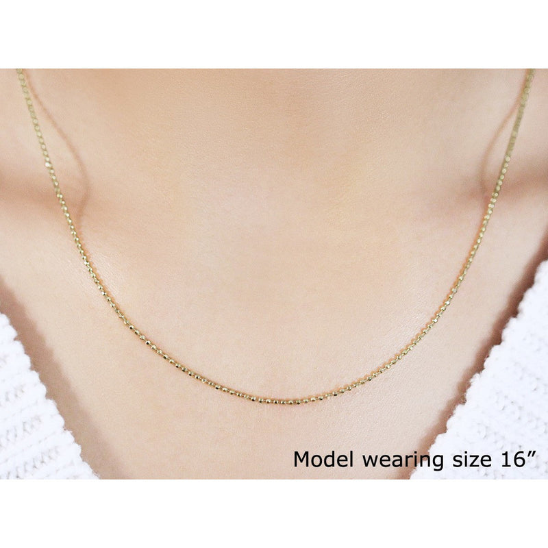 Bids.com 14k Yellow Gold Diamond-Cut Bead Chain 1.2mm Necklaces Gray 16 / Yellow Gold,18 / Yellow Gold,20 / Yellow Gold