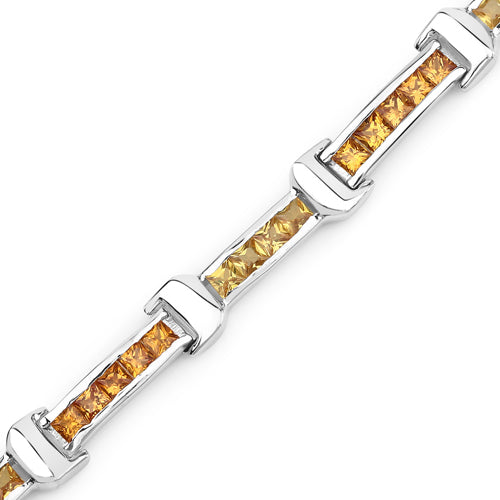 Bids.com 6.48 Carat Genuine Multi Sapphire .925 Sterling Silver Bracelet Bracelets White Smoke size 7.50
