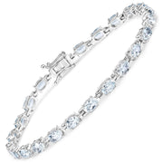 Bids.com 8.80 Carat Genuine Aquamarine .925 Sterling Silver Bracelet Bracelets White Smoke size 7.50,size 7.75,size 6.00,size 6.25,size 7.00,size 6.75,size 7.25,size 8.00