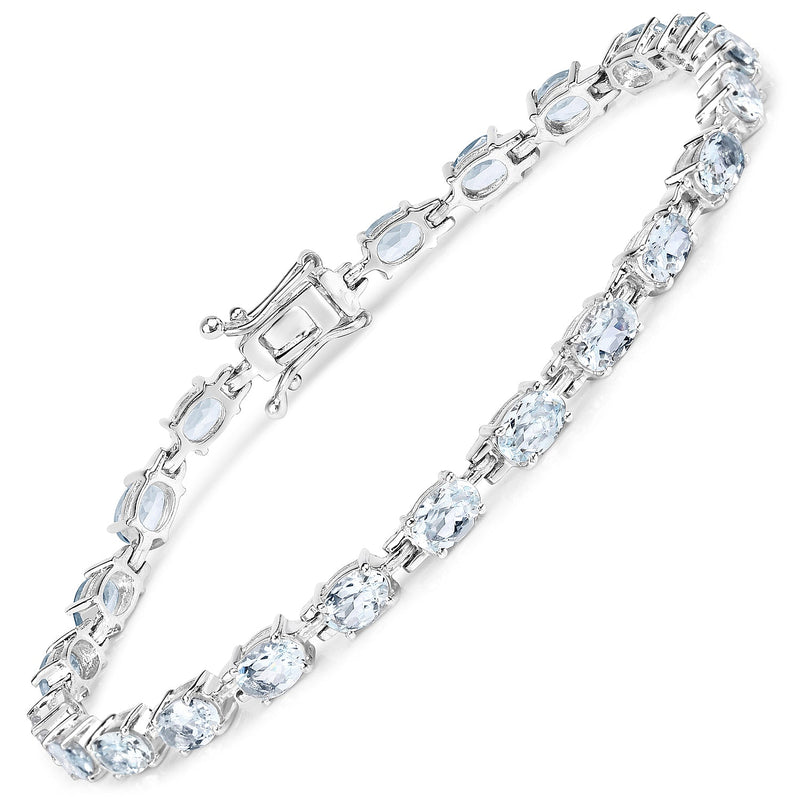 Bids.com 8.80 Carat Genuine Aquamarine .925 Sterling Silver Bracelet Bracelets White Smoke size 7.50,size 7.75,size 6.00,size 6.25,size 7.00,size 6.75,size 7.25,size 8.00