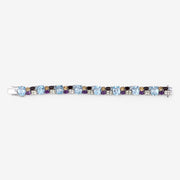 Bids.com 51.36 Carat Genuine Multi Stones .925 Sterling Silver Bracelet Bracelets Light Gray size 7.00,size 8.00