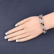 Bids.com 51.36 Carat Genuine Multi Stones .925 Sterling Silver Bracelet Bracelets Dark Slate Gray size 7.00,size 8.00