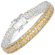 Bids.com 11.12 Carat Genuine Citrine .925 Sterling Silver Bracelet Bracelets White Smoke size 7.00,size 7.25,size 7.50