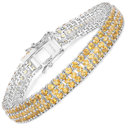 Bids.com 11.12 Carat Genuine Citrine .925 Sterling Silver Bracelet Bracelets White Smoke size 7.00,size 7.25,size 7.50