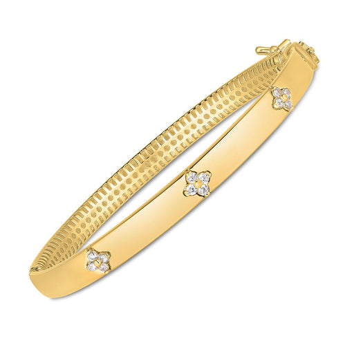 Bids.com 14k Yellow Gold Trilogy Diamond Bangle (5.40 mm) Bracelets White Smoke 7 / Yellow Gold