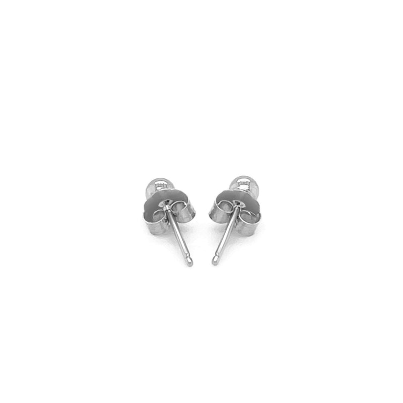 Bids.com 14k White Gold Spherical Stud Earrings (3.0 mm) Earrings White Smoke White Gold