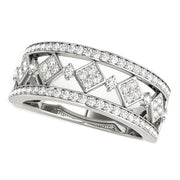 Bids.com Diamond Studded Square Motif Ring in 14k White Gold (1/2 cttw) Rings White Smoke 3 / White Gold,3.5 / White Gold,4 / White Gold,4.5 / White Gold,5 / White Gold,5.5 / White Gold,6 / White Gold,6.5 / White Gold,7 / White Gold,7.5 / White Gold,8 / White Gold,8.5 / White Gold,9 / White Gold