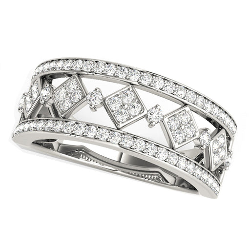 Bids.com Diamond Studded Square Motif Ring in 14k White Gold (1/2 cttw) Rings White Smoke 3 / White Gold,3.5 / White Gold,4 / White Gold,4.5 / White Gold,5 / White Gold,5.5 / White Gold,6 / White Gold,6.5 / White Gold,7 / White Gold,7.5 / White Gold,8 / White Gold,8.5 / White Gold,9 / White Gold