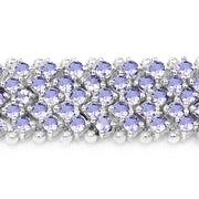 Bids.com 14.70 Carat Genuine Tanzanite .925 Sterling Silver Bracelet Bracelets Dark Gray size 7.00