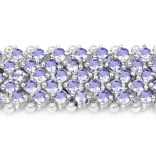 Bids.com 14.70 Carat Genuine Tanzanite .925 Sterling Silver Bracelet Bracelets Dark Gray size 7.00
