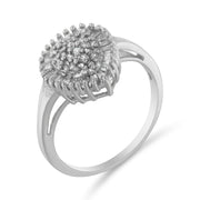 Bids.com 10K White Gold 1/2 Cttw Round & Baguette Cut Diamond Pear Shaped Domed PavÃ© Cluster with Halo Cocktail Ring (H-I Color, SI1-SI2 Clarity) - Size 5 Rings White Smoke 8 / White.Gold,6.5 / White.Gold,7.5 / White.Gold,7 / White.Gold,9 / White.Gold,8.75 / White.Gold,7.25 / White.Gold,6 / White.Gold,5 / White.Gold