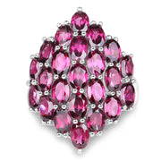Bids.com 11.50 Carat Genuine Rhodolite .925 Sterling Silver Ring Rings White Smoke size 6.00,size 8.00,size 10.00,size 7.00,size 9.00,size 12.00