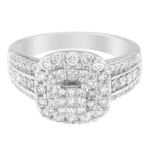 Bids.com 14K White Gold Diamond Vintage Ring (1 cttw, H-I Color, I1-I2 Clarity) Rings Light Gray 7 / White.Gold,8 / White.Gold