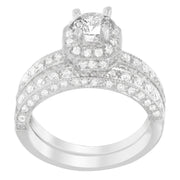 Bids.com 14K White Gold 1 ct. TDW Round Cut Diamond Ring (G-H, I1-I2) Rings White Smoke 6.75 / White.Gold